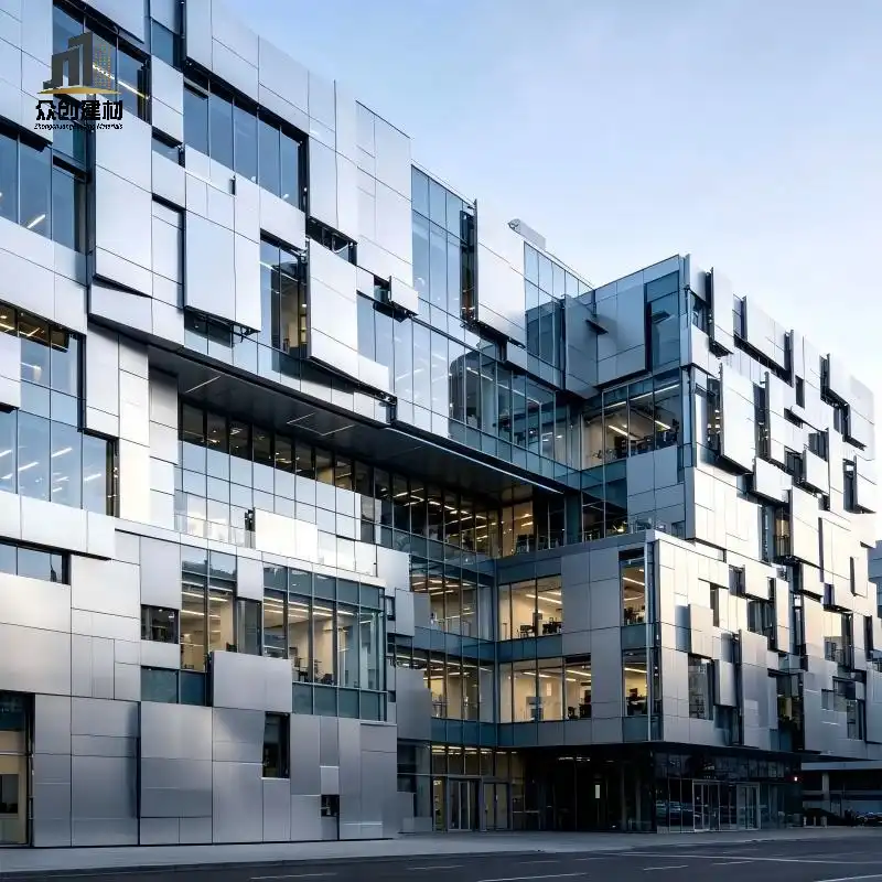 tech-inspired aluminum curtain wall